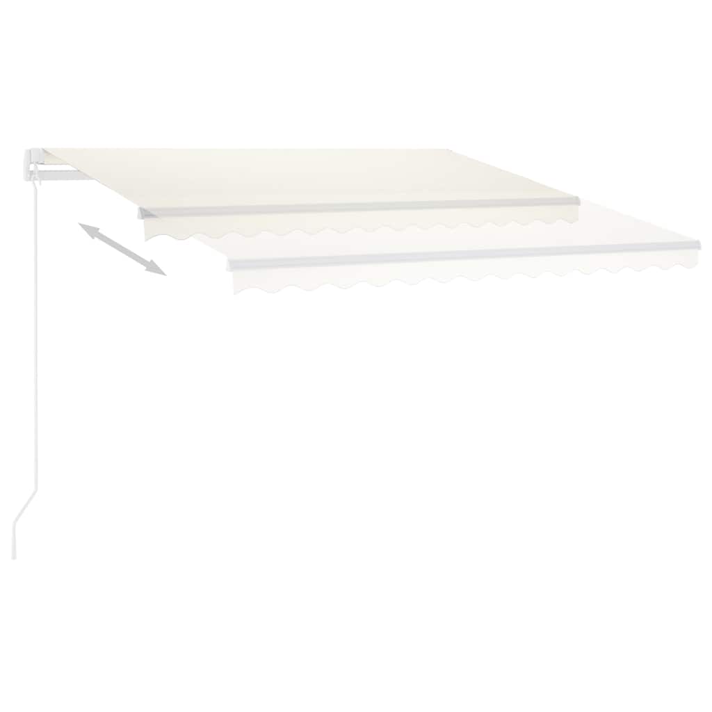 Automatisk Markise Med Led Og Vindsensor 300X250 Cm Kremhvit