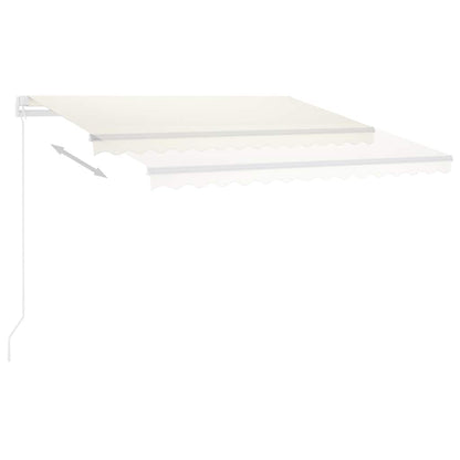 Automatisk Markise Med Led Og Vindsensor 300X250 Cm Kremhvit