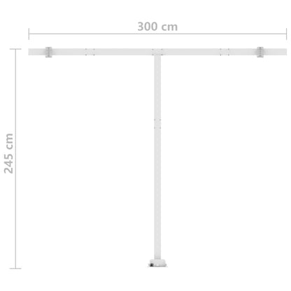 Automatisk Markise Med Led Og Vindsensor 300X250 Cm Kremhvit