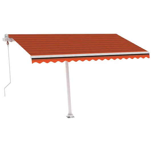 Automatisk Markise Med Vindsensor Og Led 400X300Cm Oransje Brun