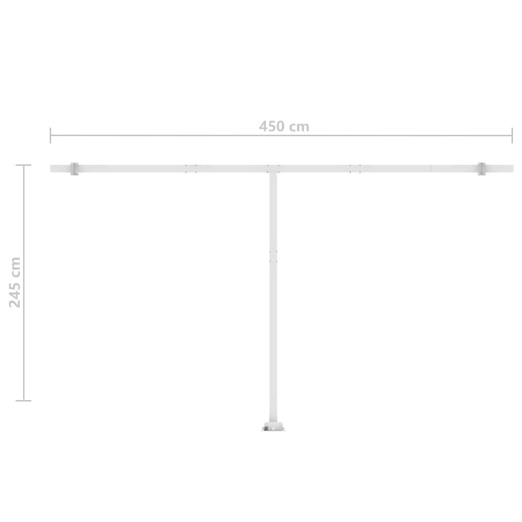 Automatisk Markise Med Vindsensor Og Led 500X300 Cm Gul/Hvit