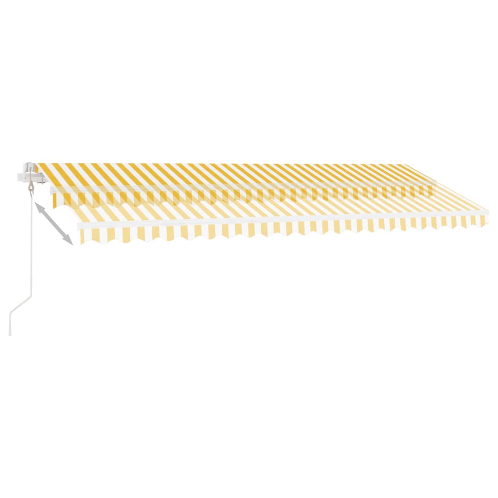 Automatisk Markise Med Vindsensor Og Led 500X300 Cm Gul/Hvit