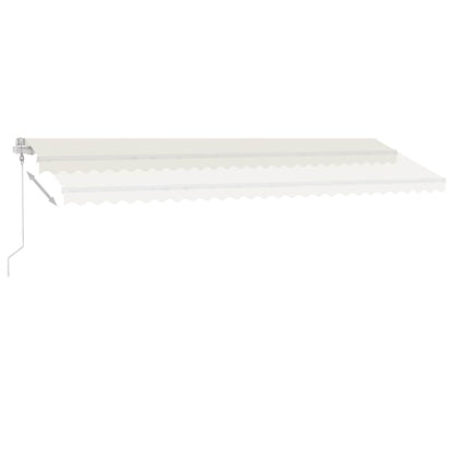 Automatisk Markise Med Vindsensor Og Led 600X300 Cm Kremhvit