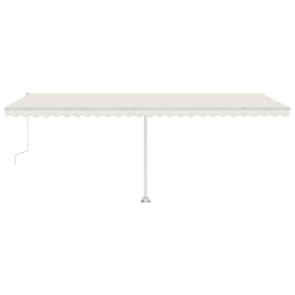 Automatisk Markise Med Vindsensor Og Led 600X300 Cm Kremhvit