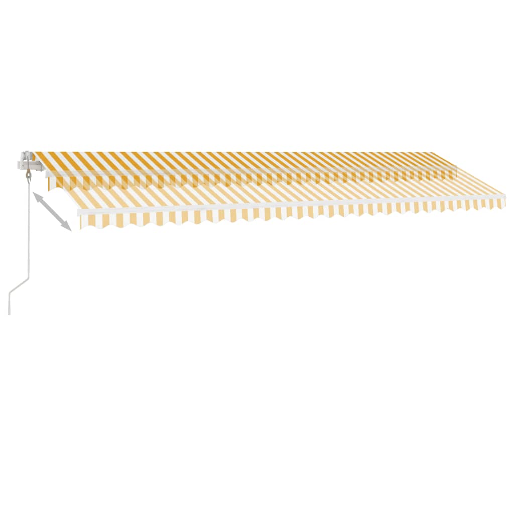 Automatisk Markise Med Vindsensor Og Led 600X300 Cm Gul Og Hvit