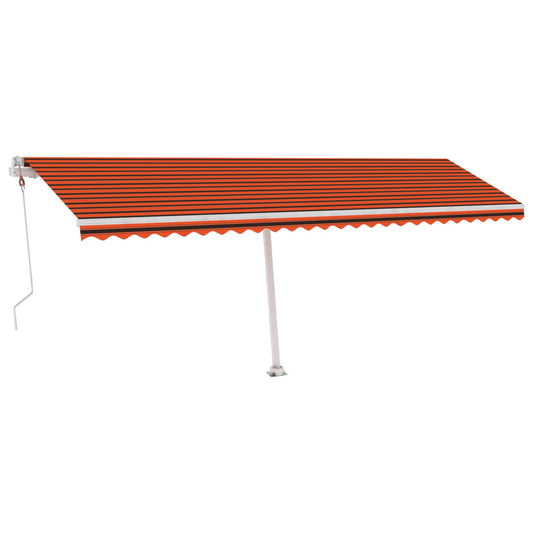 Automatisk Markise Med Vindsensor Og Led 600X300Cm Oransje Brun
