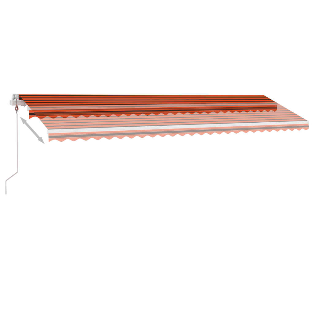 Automatisk Markise Med Vindsensor Og Led 600X300Cm Oransje Brun