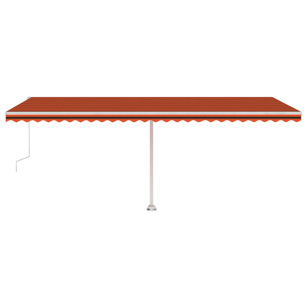 Automatisk Markise Med Vindsensor Og Led 600X300Cm Oransje Brun