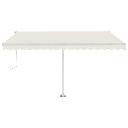 Automatisk Markise Med Vindsensor Og Led 400X350 Cm Kremhvit