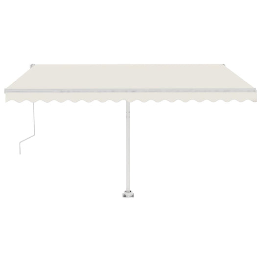 Automatisk Markise Med Vindsensor Og Led 400X350 Cm Kremhvit