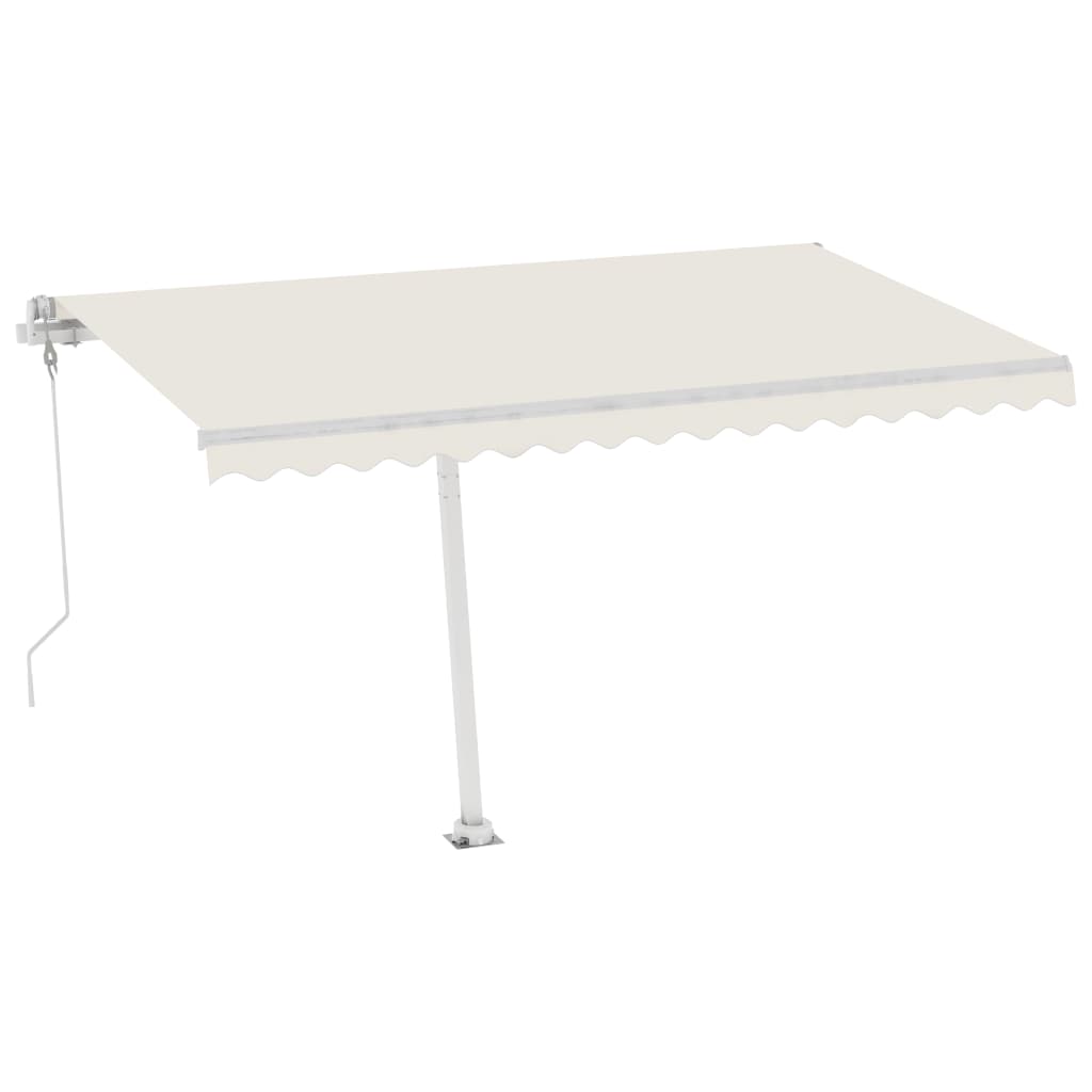 Automatisk Markise Med Vindsensor Og Led 400X350 Cm Kremhvit