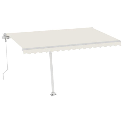 Automatisk Markise Med Vindsensor Og Led 400X350 Cm Kremhvit