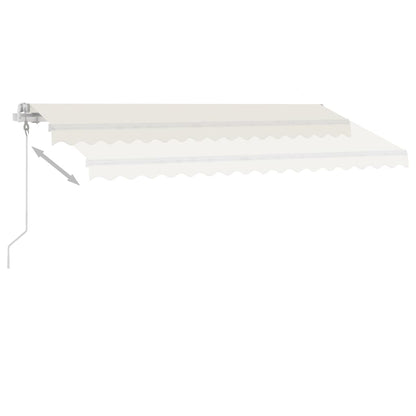 Automatisk Markise Med Vindsensor Og Led 400X350 Cm Kremhvit