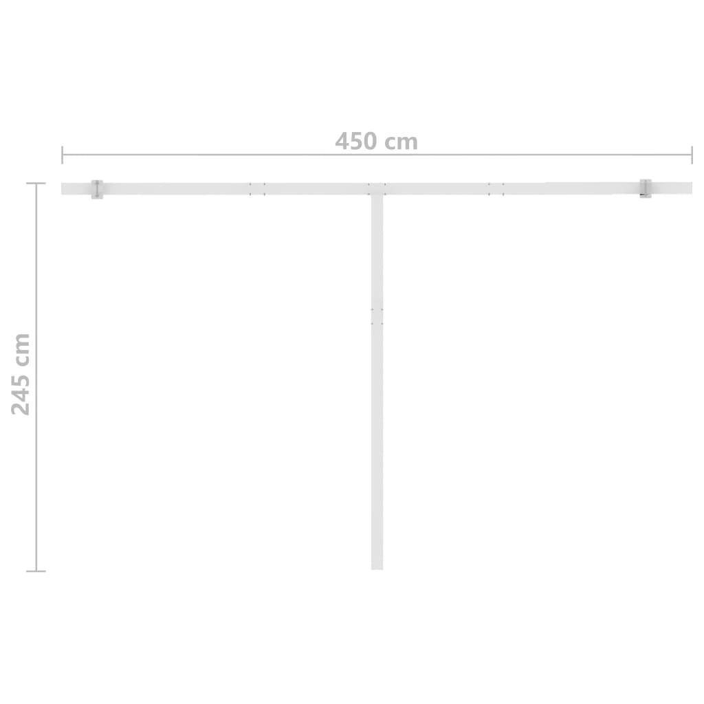 Automatisk Markise Med Vindsensor Og Led 400X350 Cm Kremhvit