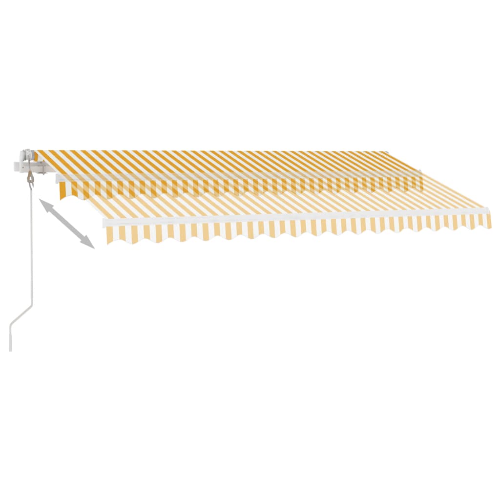 Automatisk Markise Med Vindsensor Og Led 400X350 Cm Gul Og Hvit