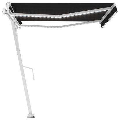 Automatisk Markise Med Vindsensor Og Led 400X350 Cm Antrasitt