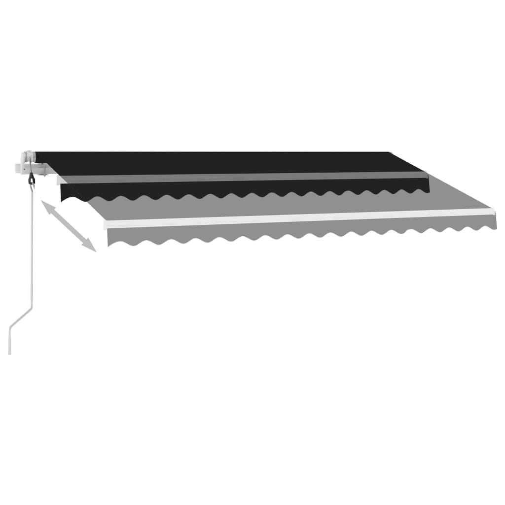Automatisk Markise Med Vindsensor Og Led 400X350 Cm Antrasitt