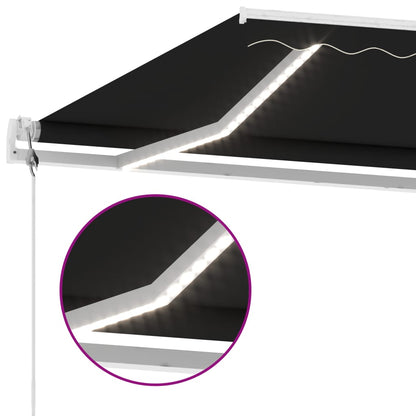 Automatisk Markise Med Vindsensor Og Led 400X350 Cm Antrasitt
