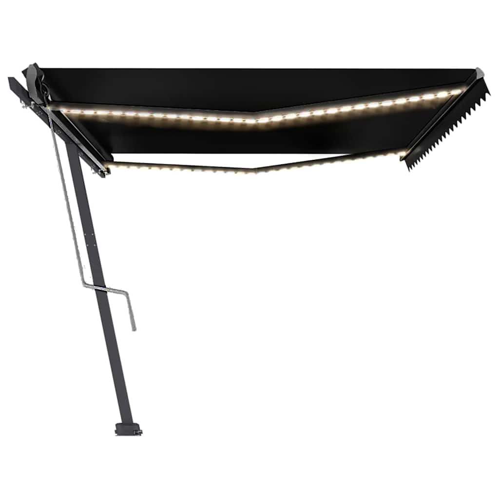 Automatisk Markise Med Vindsensor Og Led 500X300 Cm Antrasitt