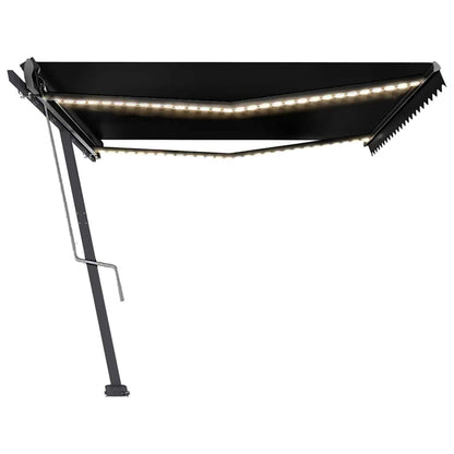 Automatisk Markise Med Vindsensor Og Led 500X300 Cm Antrasitt