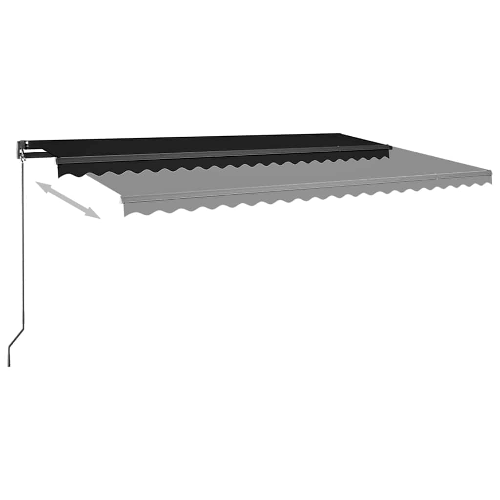 Automatisk Markise Med Vindsensor Og Led 500X300 Cm Antrasitt