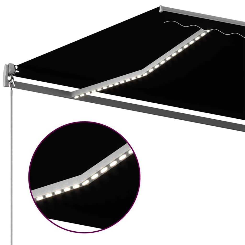 Automatisk Markise Med Vindsensor Og Led 500X300 Cm Antrasitt