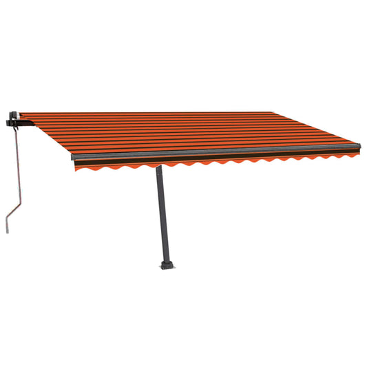 Automatisk Markise Med Vindsensor Og Led 400X350Cm Oransje/Brun