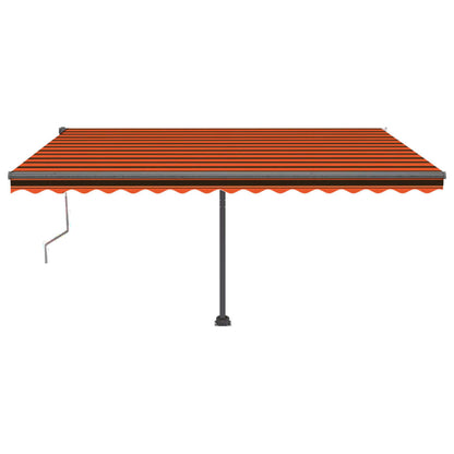 Automatisk Markise Med Vindsensor Og Led 400X350Cm Oransje/Brun