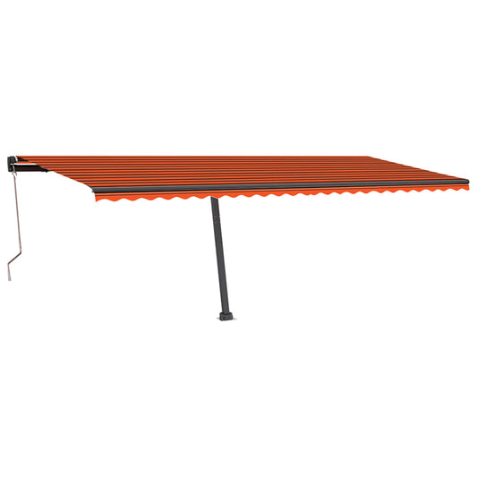 Automatisk Markise Med Vindsensor Og Led 600X350Cm Oransje/Brun