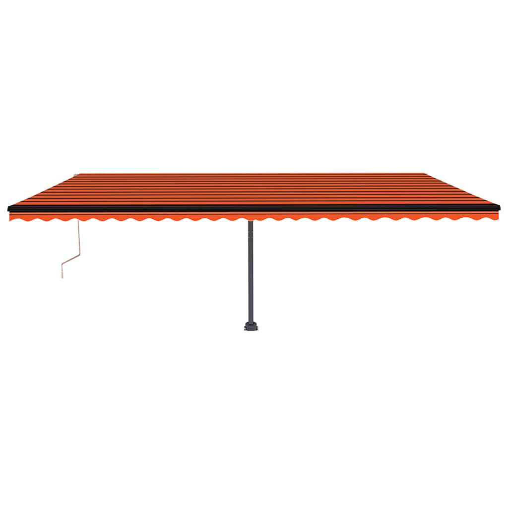 Automatisk Markise Med Vindsensor Og Led 600X350Cm Oransje/Brun