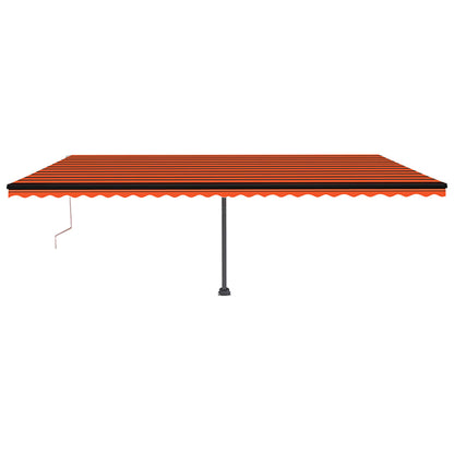 Automatisk Markise Med Vindsensor Og Led 600X350Cm Oransje/Brun
