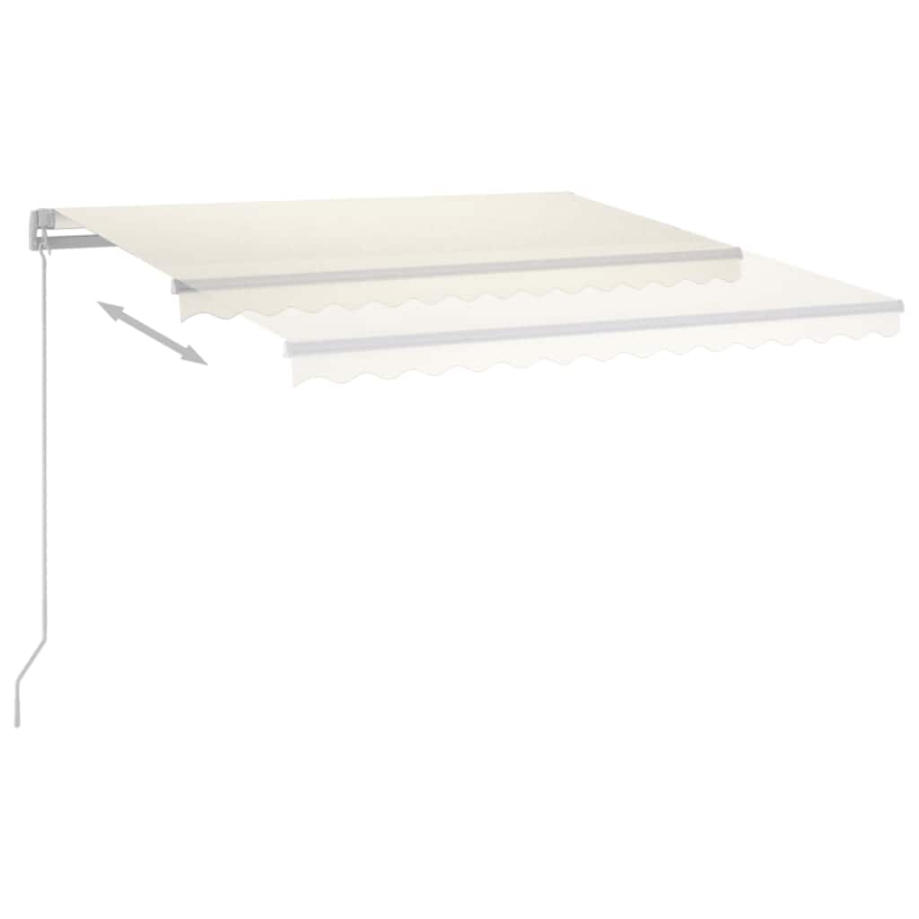 Automatisk Markise Med Led Og Vindsensor 3X2,5 M Kremhvit