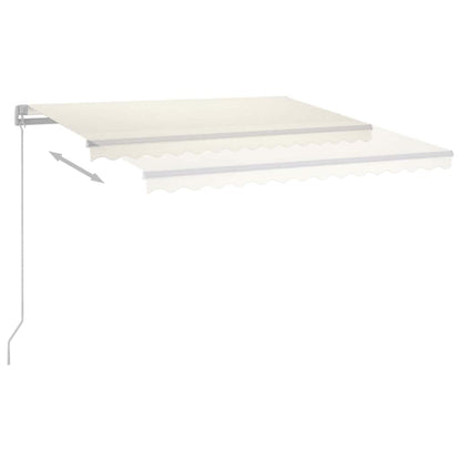 Automatisk Markise Med Led Og Vindsensor 3X2,5 M Kremhvit