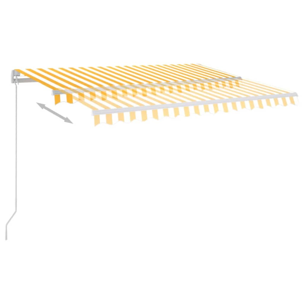 Automatisk Markise Med Led Og Vindsensor 3X2,5 M Gul Og Hvit