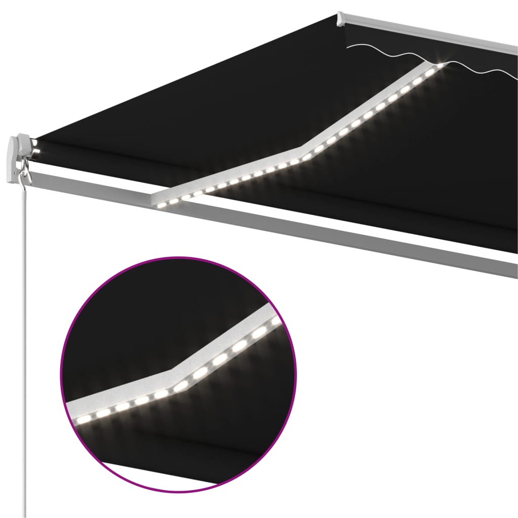 Automatisk Markise Med Vindsensor Og Led 4X3,5 Antrasitt