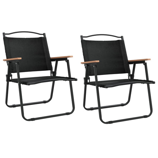 Campingstoler 2 Stk Svart 54X55X78 Cm Oxfordstoff