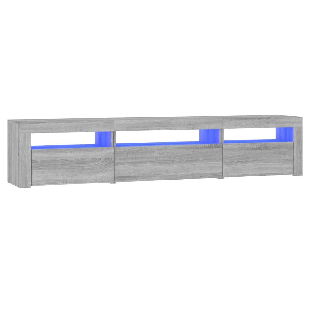 Tv-Benk Med Led-Lys Grå Sonoma 195 X 35 X 40 Cm