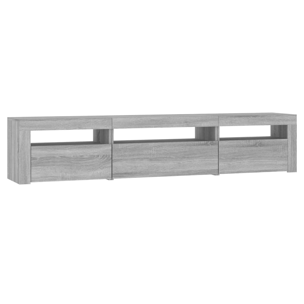 Tv-Benk Med Led-Lys Grå Sonoma 195 X 35 X 40 Cm