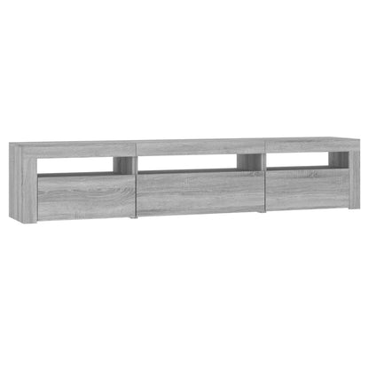 Tv-Benk Med Led-Lys Grå Sonoma 195 X 35 X 40 Cm