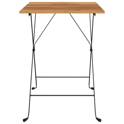 Sammenleggbart Bistrobord 55X54X71 Cm Heltre Teak Og Stål