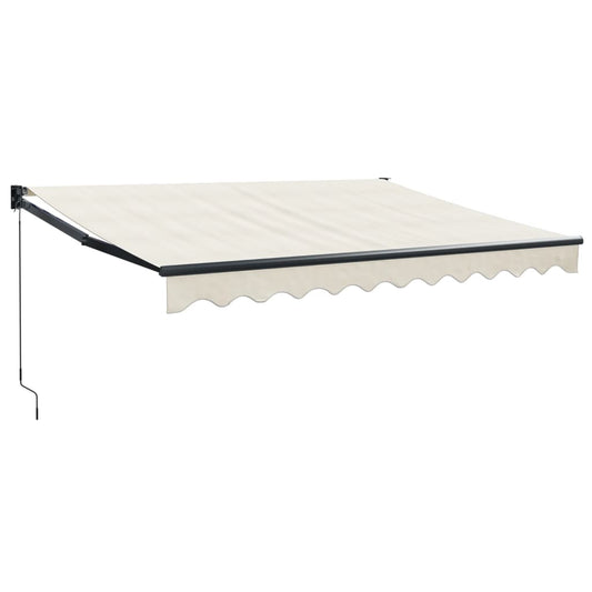 Uttrekkbar Markise Kremhvit 3,5X2,5 M Stoff Og Aluminium