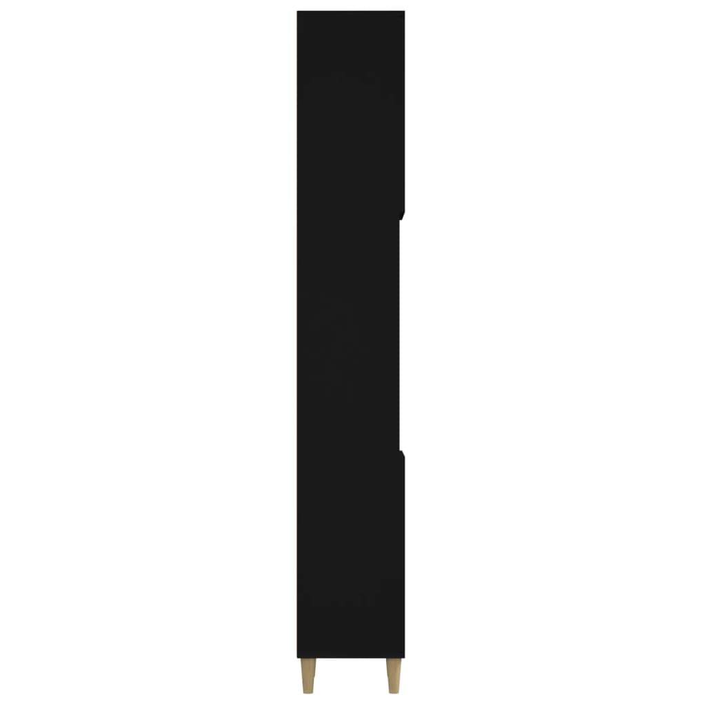 Baderomsskap Svart 30X30X190 Cm Konstruert Tre