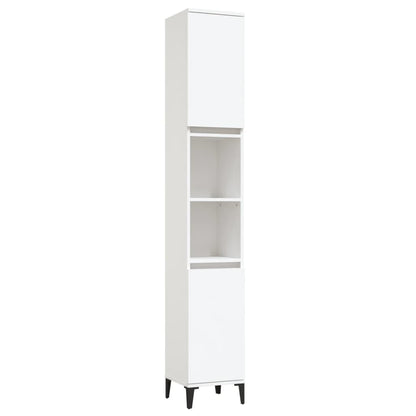 Baderomsskap Hvit 30X30X190 Cm Konstruert Tre