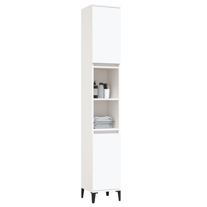 Baderomsskap Hvit 30X30X190 Cm Konstruert Tre