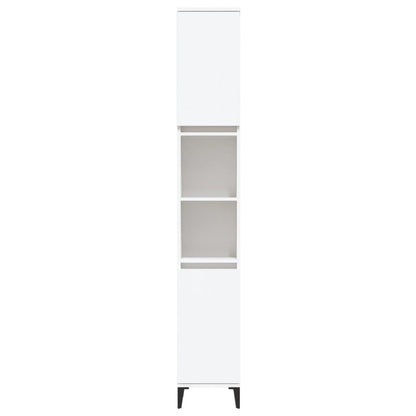 Baderomsskap Hvit 30X30X190 Cm Konstruert Tre