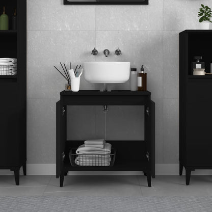 Servantskap Svart 58X33X60 Cm Konstruert Tre