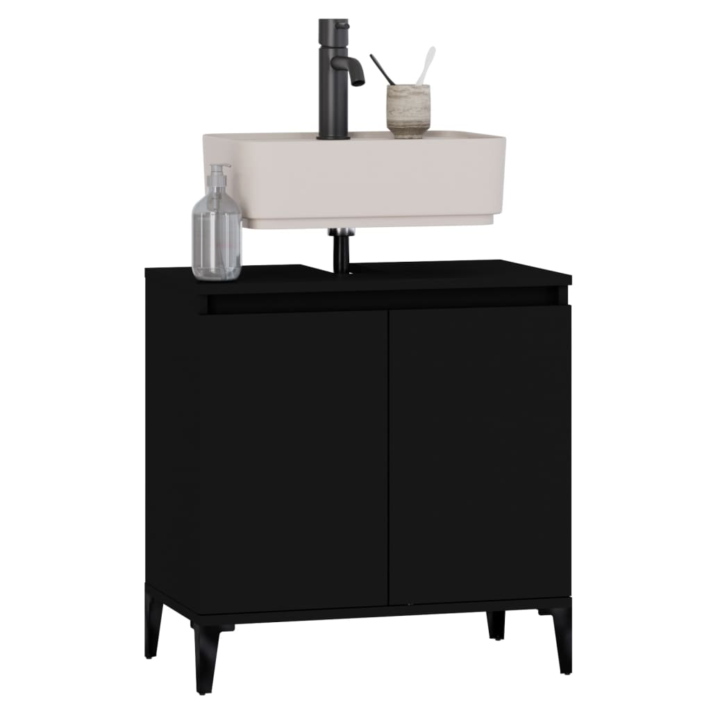 Servantskap Svart 58X33X60 Cm Konstruert Tre