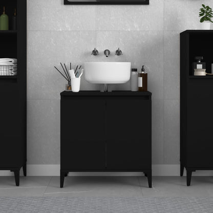 Servantskap Svart 58X33X60 Cm Konstruert Tre