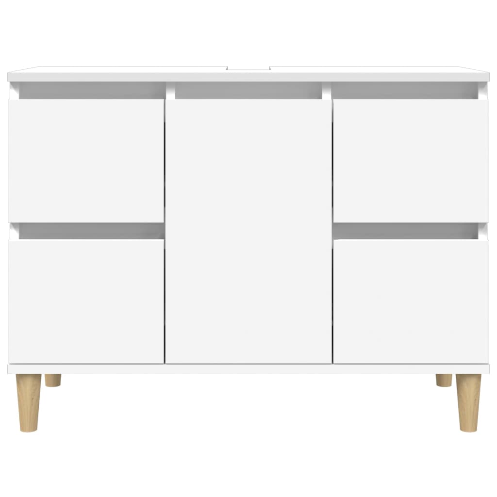 Servantskap Hvit 80X33X60 Cm Konstruert Tre