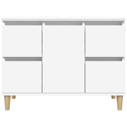 Servantskap Hvit 80X33X60 Cm Konstruert Tre